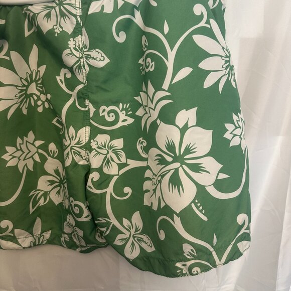 Old Navy, Mens Swim Trunks with Liner, Size XXL, Green with White floral - Picture 5 of 8